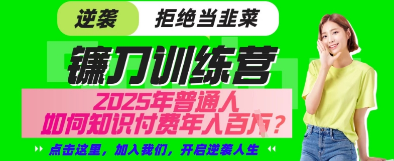 【网创项目终点站-镰刀训练营超级IP合伙人】25年普通人如何通过“知识付费”年入百个-仅此一版【揭秘】-百货大全