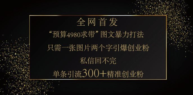 小红书神奇图片引流法，只需一张图，就能单条笔记凭借此方法，轻松引流 300 + 精准创业粉-百货大全