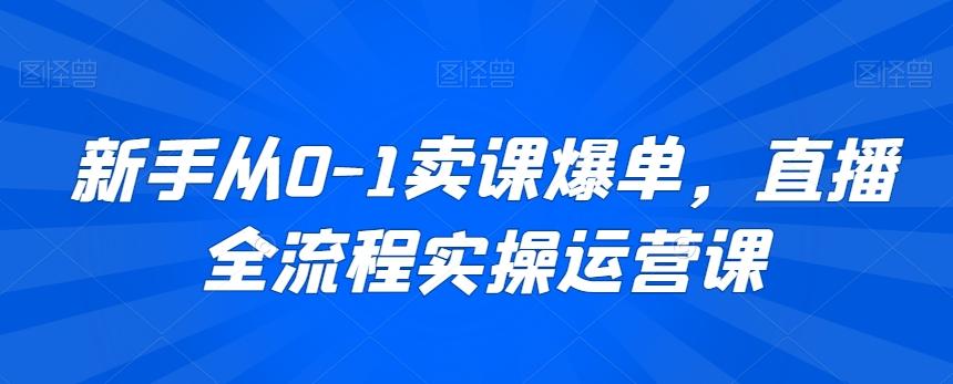 新手从0-1卖课爆单，直播全流程实操运营课-百货大全