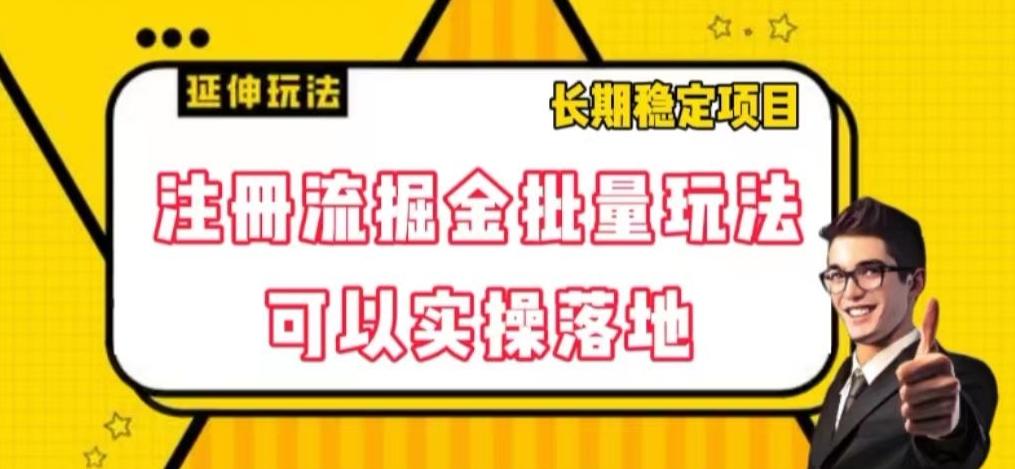 注册流掘金批量玩法，可以实操落地【揭秘】-百货大全
