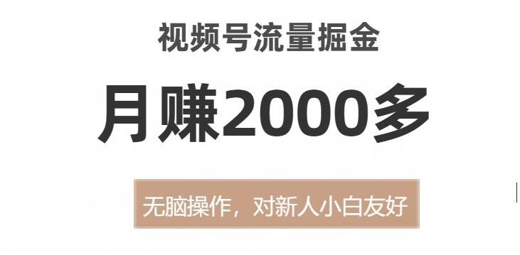 视频号流量掘金，无脑操作，对新人小白友好，月赚2000多【揭秘】-百货大全