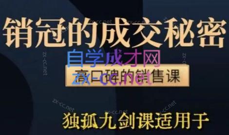 李老师·实战派销售视频课|孤独九剑-百货大全
