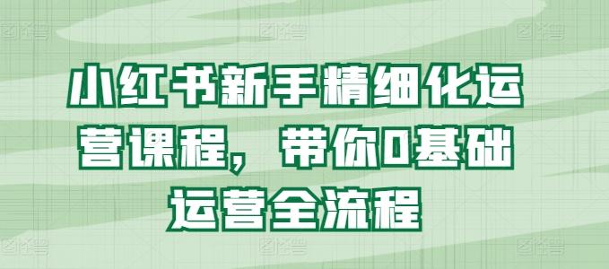 小红书新手精细化运营课程，带你0基础运营全流程-百货大全
