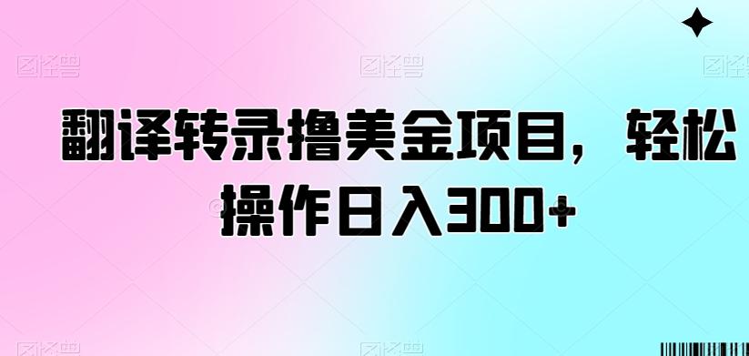 翻译转录撸美金项目，轻松操作日入300+【揭秘】-百货大全