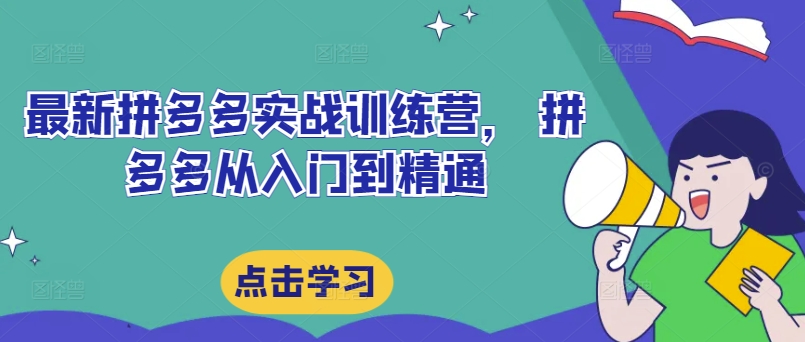 最新拼多多实战训练营， 拼多多从入门到精通-百货大全