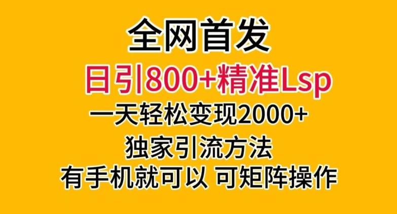 全网首发！日引800+精准老色批，一天变现2000+，独家引流方法，可矩阵操作【揭秘】-百货大全