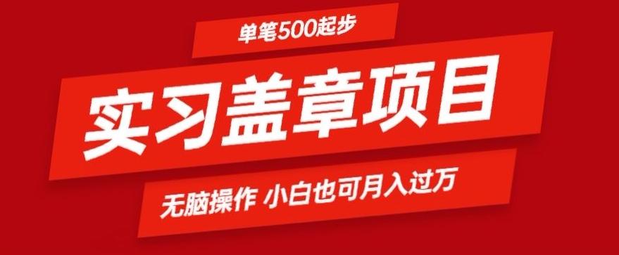 实习代盖章项目一单500起普通人可落地项目小白也可轻易上手-百货大全