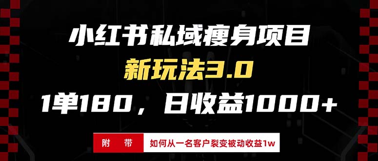 小红书瘦身项目3.0模式，新手小白日赚收益1000+(附从一名客户裂变收益…-百货大全