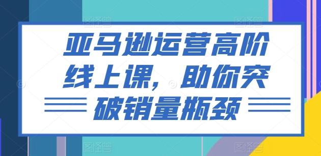 亚马逊运营高阶线上课，助你突破销量瓶颈-百货大全