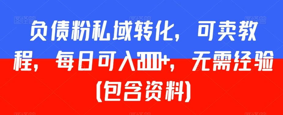 负债粉私域转化，可卖教程，每日可入2000+，无需经验（包含资料）【揭秘】-百货大全