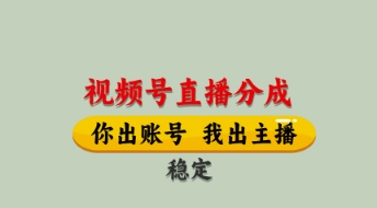 视频号直播分成，全程托管招募，单月轻松变现8k【揭秘】-百货大全