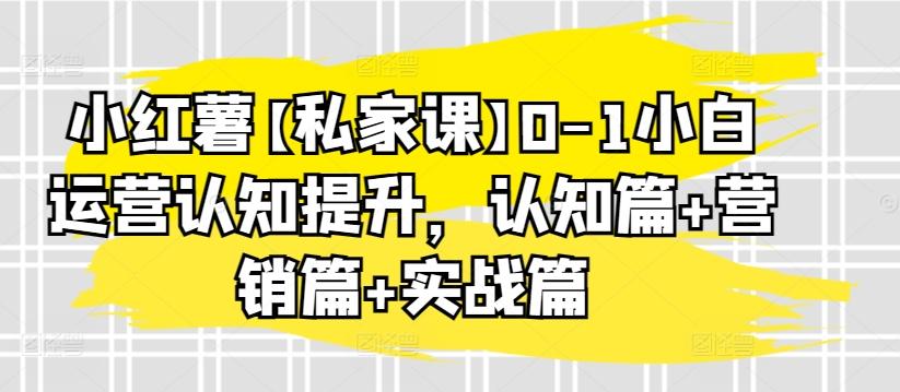 小红薯【私家课】0-1小白运营认知提升，认知篇+营销篇+实战篇-百货大全
