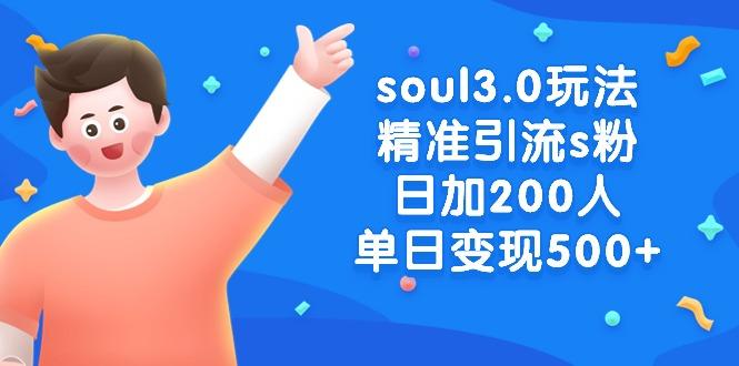 soul3.0玩法精准引流s粉，日加200人单日变现500+-百货大全