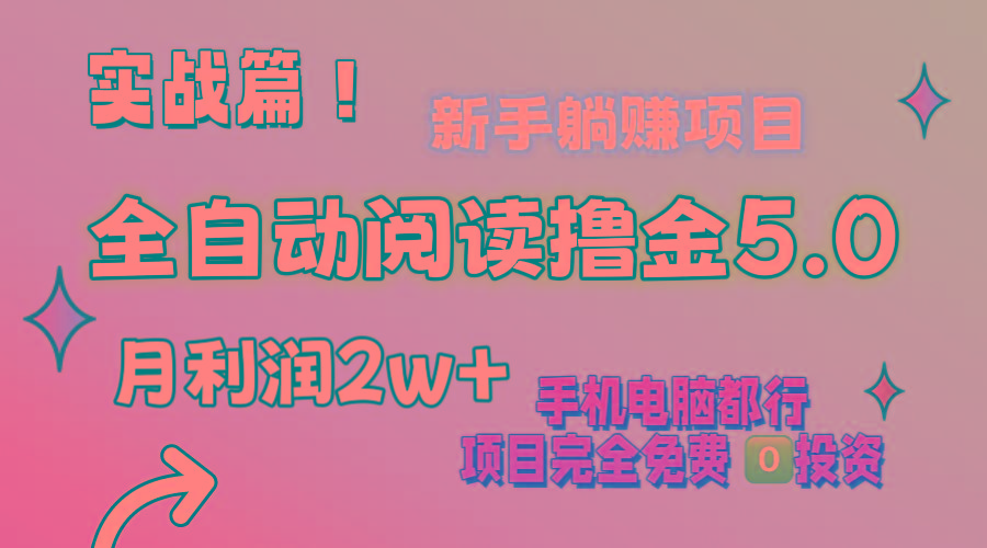 小说全自动阅读撸金5.0 操作简单 可批量操作 零门槛！小白无脑上手月入2w+-百货大全