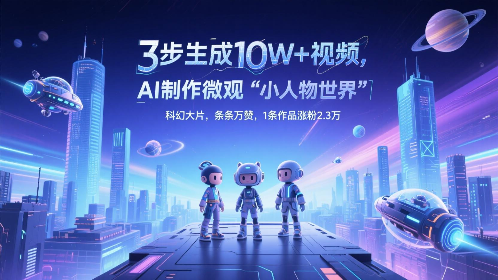 三步生成10W+视频,AI制作微观“小人物世界”科幻大片,条条万赞,1条作品涨粉2.3万-百货大全