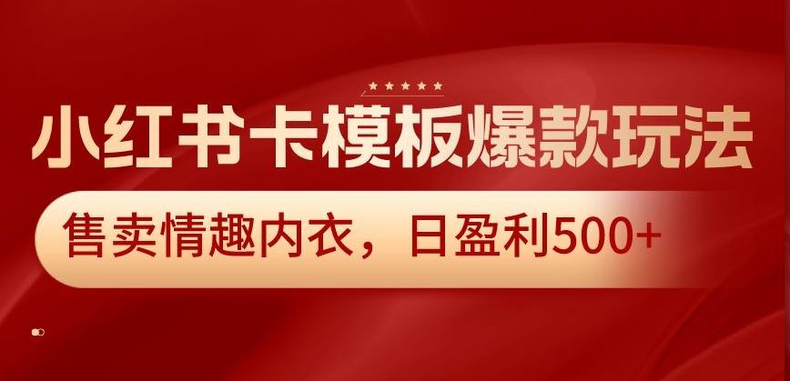 小红书卡模板爆款玩法，售卖情趣内衣，日盈利500+【揭秘】-百货大全
