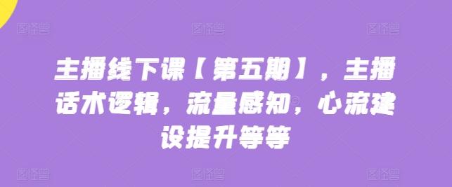 主播线下课【第五期】，主播话术逻辑，流量感知，心流建设提升等等-百货大全
