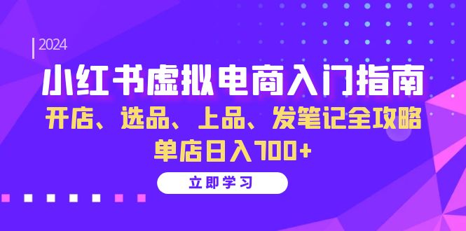 小红书虚拟电商入门指南：开店、选品、上品、发笔记全攻略 单店日入700+-百货大全