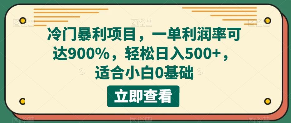 冷门暴利项目，一单利润率可达900%，轻松日入500+，适合小白0基础-百货大全