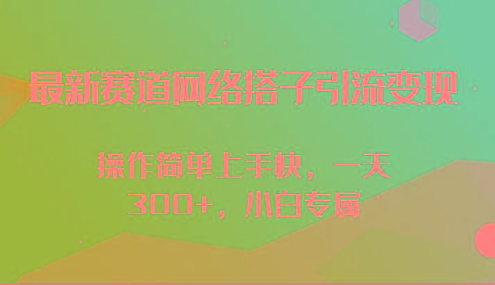 最新赛道网络搭子引流变现!!操作简单上手快，一天300+，小白专属-百货大全