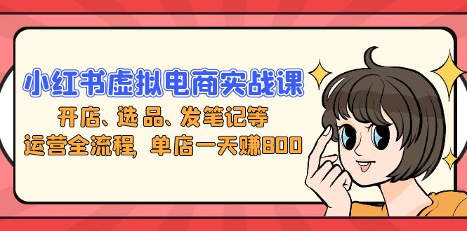 小红书虚拟电商实战课：开店、选品、发笔记等运营全流程，单店一天赚800-百货大全