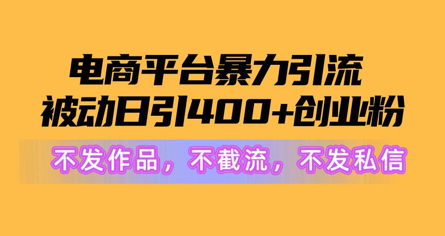 电商平台暴力引流,被动日引400+创业粉不发作品，不截流，不发私信-百货大全