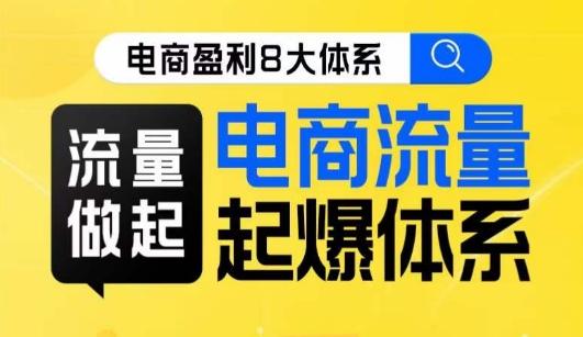 8大体系流量篇·流量做起，电商流量起爆体系线上课-百货大全
