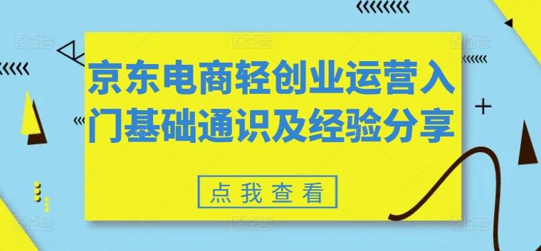 京东电商轻创业运营入门基础通识及经验分享-百货大全