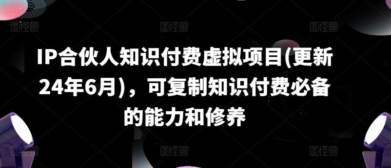IP合伙人知识付费虚拟项目(更新24年6月)，可复制知识付费必备的能力和修养-百货大全
