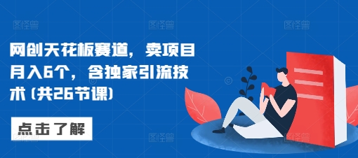 网创天花板赛道，卖项目月入6个，含独家引流技术(共26节课)-百货大全