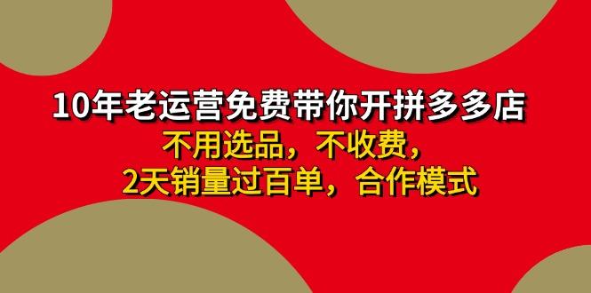 拼多多-合作开店日入4000+两天销量过百单，无学费、老运营教操作、小白…-百货大全