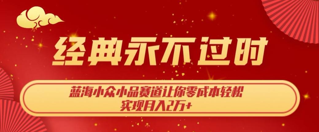 经典永不过时，蓝海小众小品赛道，让你零成本轻松实现月入2万+-百货大全