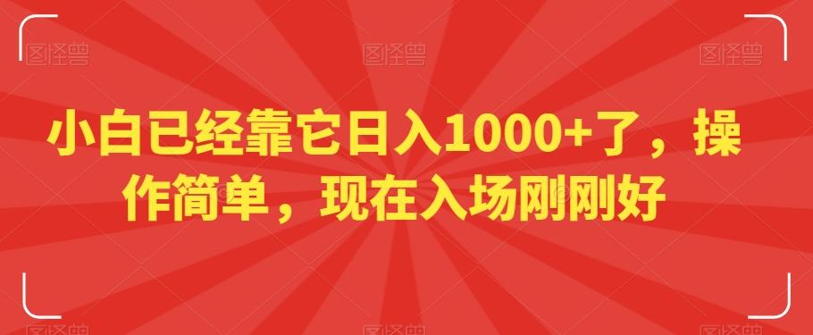 小白已经靠它日入1000+了，操作简单，现在入场刚刚好【揭秘】-百货大全