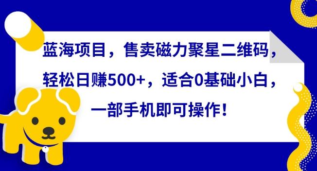 蓝海项目，售卖磁力聚星二维码，轻松日赚500+，适合0基础小白，一部手机即可操作【揭秘】-百货大全