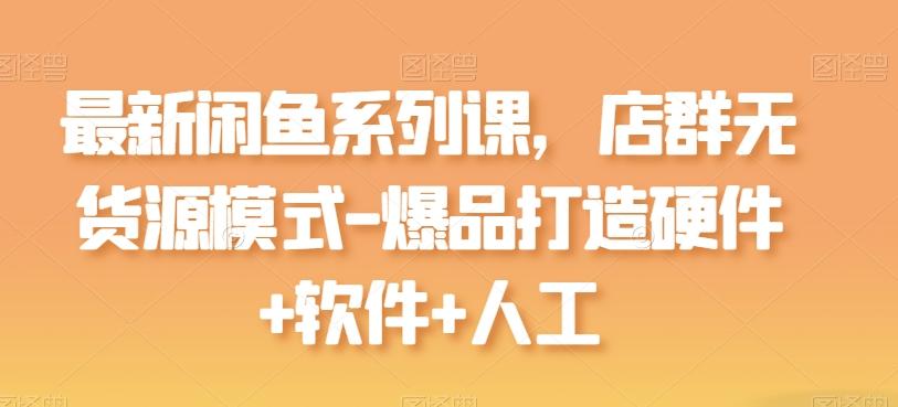 最新闲鱼系列课，店群无货源模式-爆品打造硬件+软件+人工-百货大全