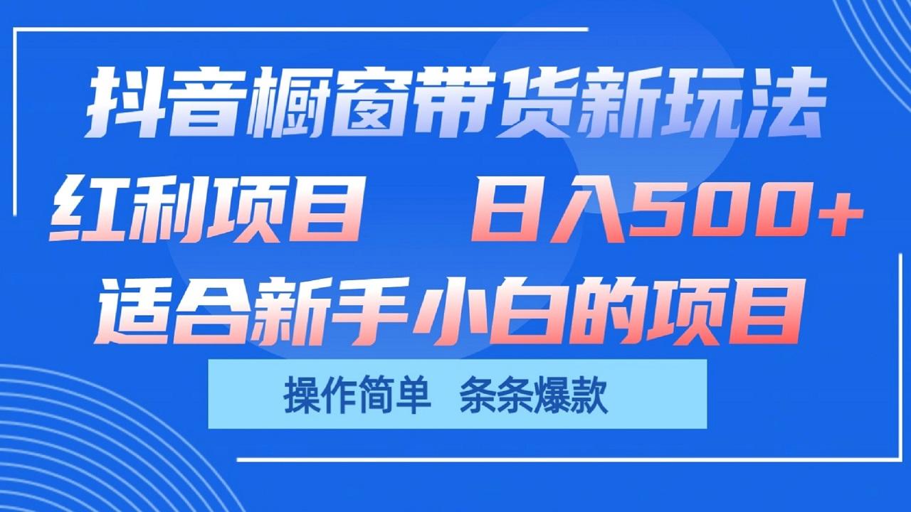抖音橱窗带货新玩法，单日收益500+，操作简单，条条爆款-百货大全