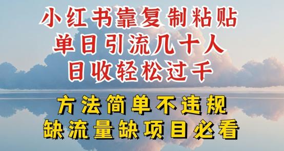 小红书靠复制粘贴单日引流几十人目收轻松过千，方法简单不违规【揭秘】-百货大全