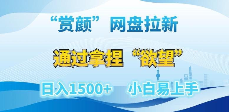 “赏颜”网盘拉新赛道，通过拿捏“欲望”日入1500+，小白易上手【揭秘】-百货大全