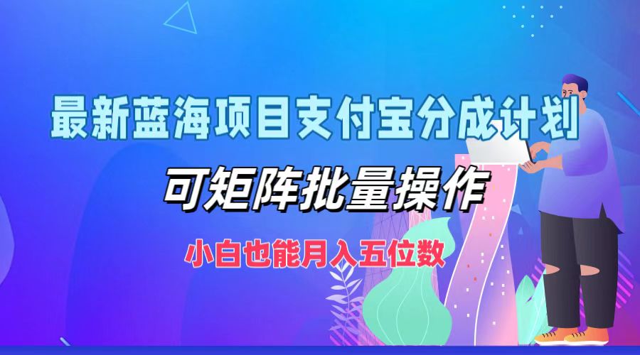 最新蓝海项目支付宝分成计划，可矩阵批量操作，小白也能月入五位数-百货大全