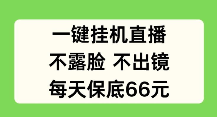 一键挂JI直播，不露脸不出境，每天保底66元【揭秘】-百货大全
