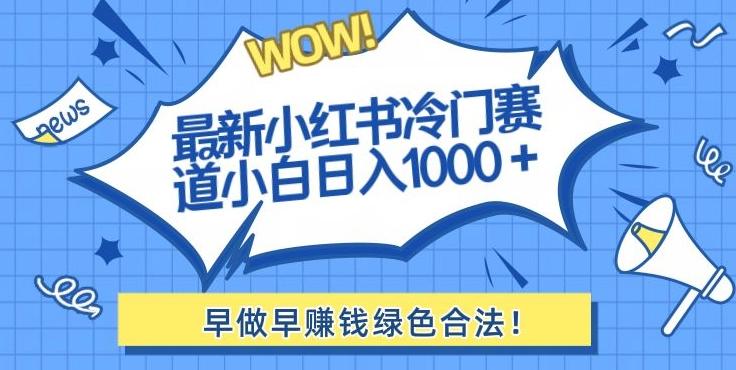 最新小红书冷门赛道日入1000+一部手机小白轻松-百货大全