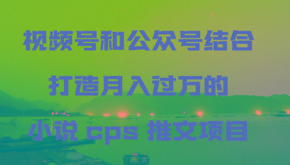 视频号和公众号结合打造月入过万的小说cps推文项目-百货大全
