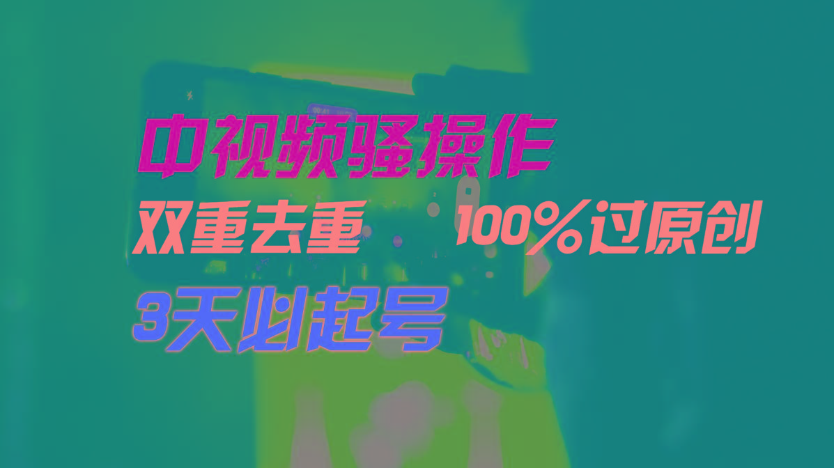 中视频骚操作，双重去重100%过原创，3天比必起号，简单无脑，月入3W+-百货大全