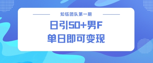 男粉引流新方法不违规，当日即可变现-百货大全