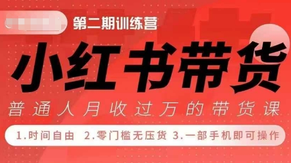 小Red书带货42天训练营 2.0版，宝妈+自由职+上班族+大学生，提高副业收入的大红利项目-百货大全