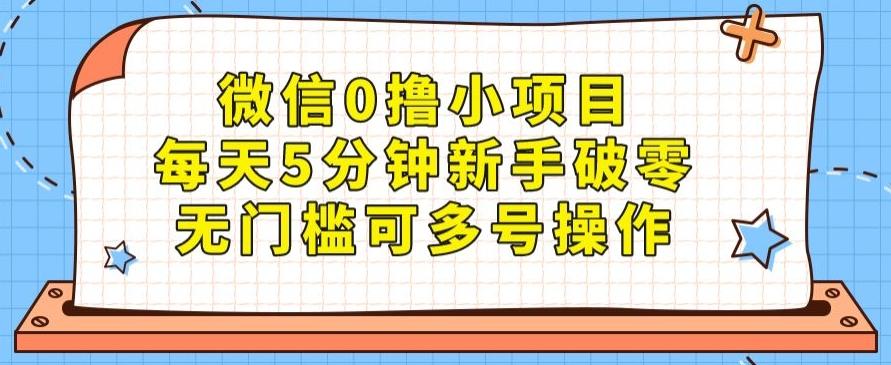 微信0撸小项目，每天5分钟新手破零，无门槛可多号操作-百货大全