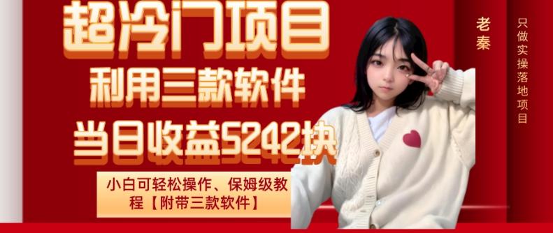 超冷门项目、利用三款软件、当日收益5242块、小白可轻松操作、保姆级教程【附带三款软件】-百货大全
