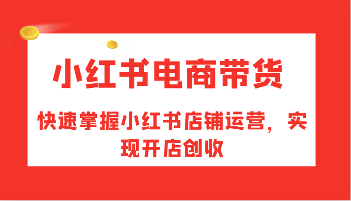 小红书电商带货，快速掌握小红书店铺运营，实现开店创收-百货大全
