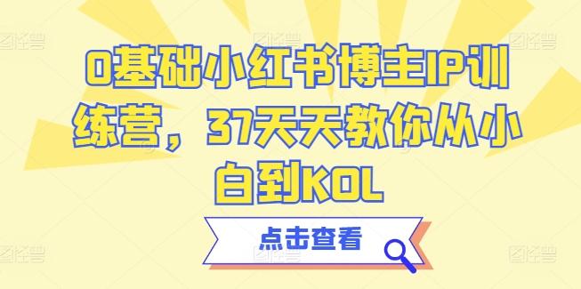 0基础小红书博主IP训练营，37天天教你从小白到KOL-百货大全