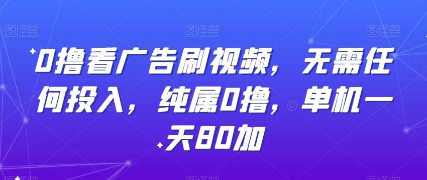 0撸看广告刷视频，无需任何投入，纯属0撸，单机一天80加-百货大全